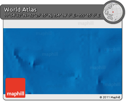 Physical 3D Map of the Area around 12° 11' 54" N, 154° 46' 30" E