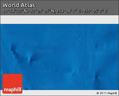 Physical 3D Map of the Area around 12° 11' 54" N, 154° 46' 30" E