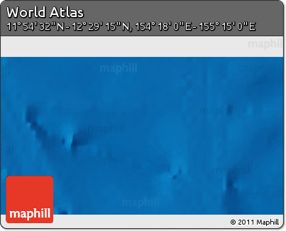Physical 3D Map of the Area around 12° 11' 54" N, 154° 46' 30" E