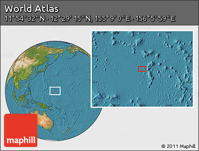 Satellite Location Map of the Area around 12° 11' 54" N, 155° 37' 30" E