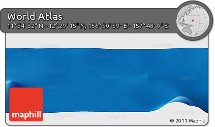 Physical Panoramic Map of the Area around 12° 11' 54" N, 157° 19' 29" E