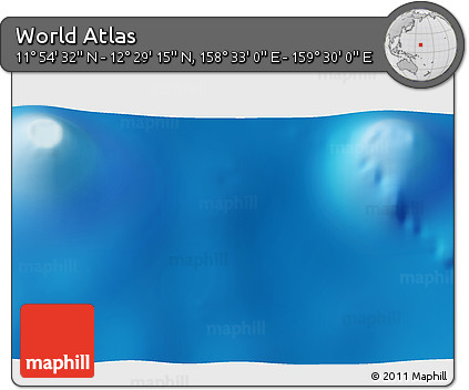 Physical 3D Map of the Area around 12° 11' 54" N, 159° 1' 30" E