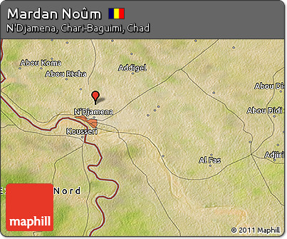 Satellite 3D Map of Mardan Noûm
