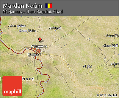 Satellite 3D Map of Mardan Noûm