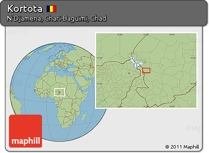 Savanna Style Location Map of Kortota