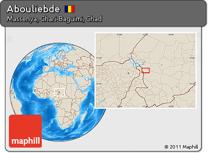 Shaded Relief Location Map of Abouliebde