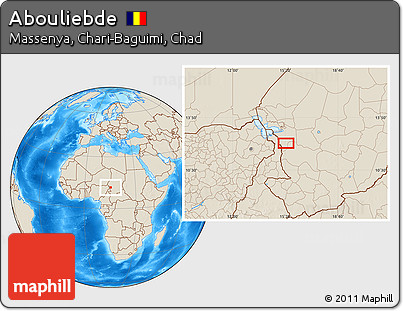 Shaded Relief Location Map of Abouliebde