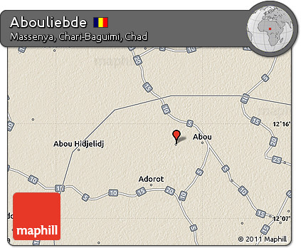 Shaded Relief Map of Abouliebde