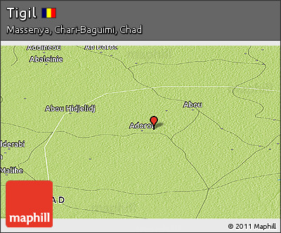 Physical Panoramic Map of Tigil