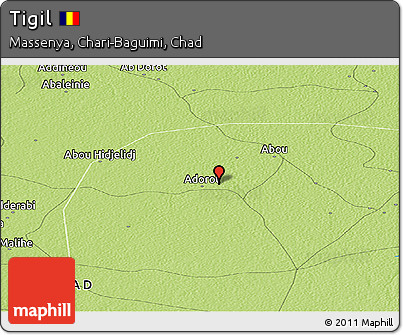 Physical Panoramic Map of Tigil