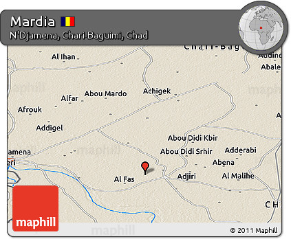 Shaded Relief Panoramic Map of Mardia