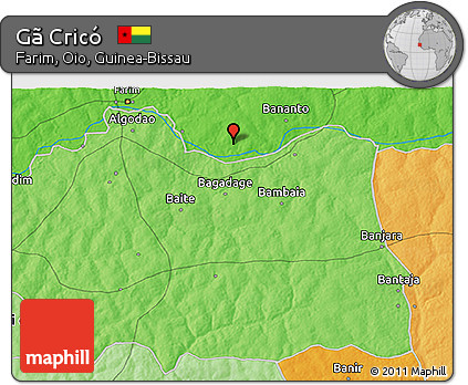 Political 3D Map of Gã Cricó