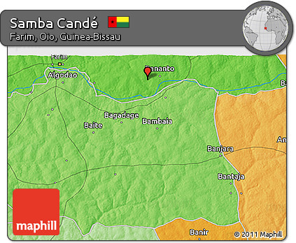 Political 3D Map of Samba Candé