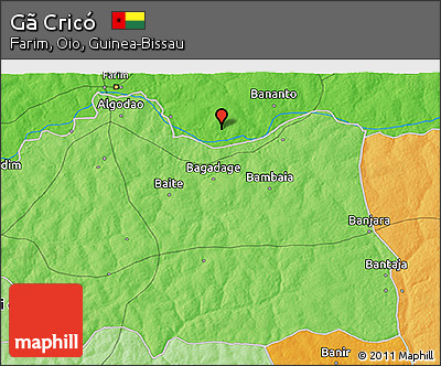 Political 3D Map of Gã Cricó