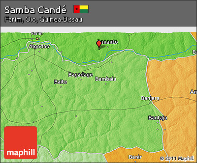 Political 3D Map of Samba Candé