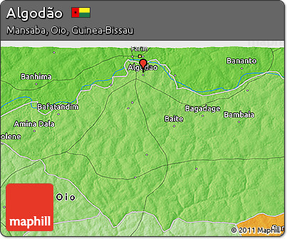 Political 3D Map of Algodão