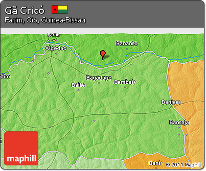 Political 3D Map of Gã Cricó