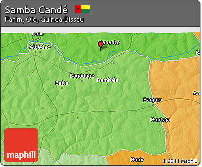 Political 3D Map of Samba Candé
