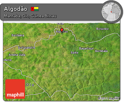 Satellite 3D Map of Algodão