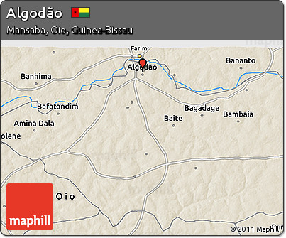 Shaded Relief 3D Map of Algodão