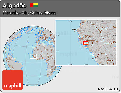 Gray Location Map of Algodão