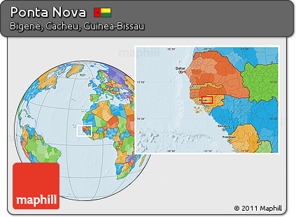 Political Location Map of Ponta Nova