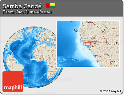 Shaded Relief Location Map of Samba Candé