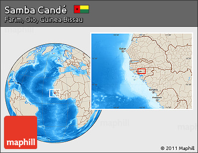 Shaded Relief Location Map of Samba Candé
