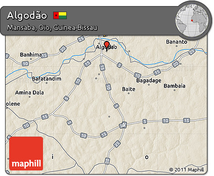 Shaded Relief Map of Algodão