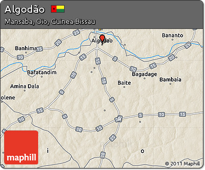Shaded Relief Map of Algodão