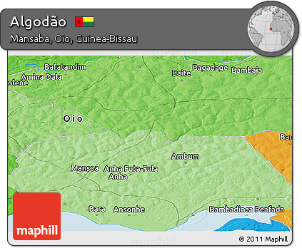 Political Panoramic Map of Algodão