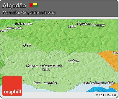Political Panoramic Map of Algodão