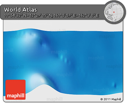Physical 3D Map of the Area around 12° 11' 54" N, 161° 34' 29" E