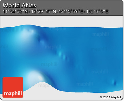 Physical 3D Map of the Area around 12° 11' 54" N, 161° 34' 29" E