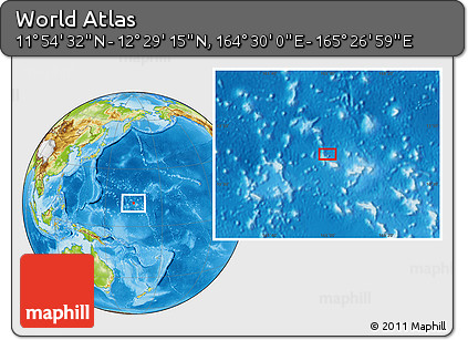 Physical Location Map of the Area around 12° 11' 54" N, 164° 58' 29" E