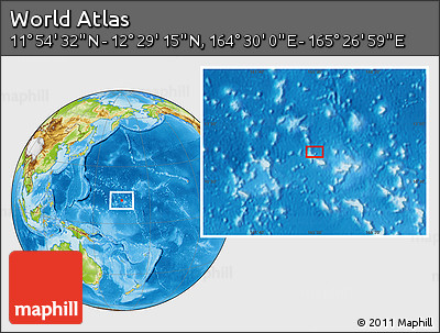 Physical Location Map of the Area around 12° 11' 54" N, 164° 58' 29" E