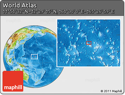 Physical Location Map of the Area around 12° 11' 54" N, 164° 58' 29" E
