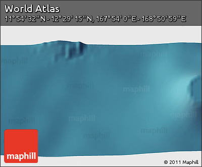 Satellite 3D Map of the Area around 12° 11' 54" N, 168° 22' 30" E