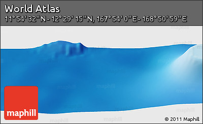 Physical Panoramic Map of the Area around 12° 11' 54" N, 168° 22' 30" E