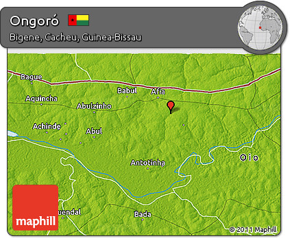 Physical 3D Map of Ongoró