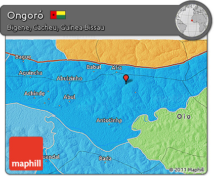 Political 3D Map of Ongoró