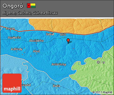 Political 3D Map of Ongoró