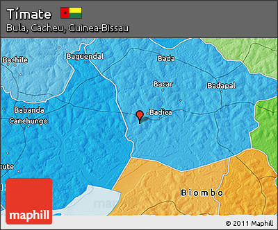 Political 3D Map of Tímate