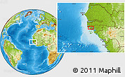 Physical Location Map of Carabane Xerife