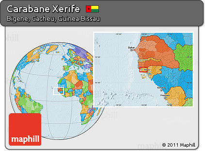 Political Location Map of Carabane Xerife
