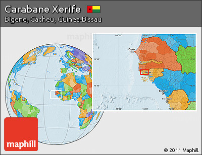 Political Location Map of Carabane Xerife