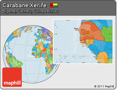 Political Location Map of Carabane Xerife