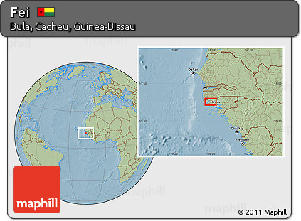 Savanna Style Location Map of Fei, hill shading