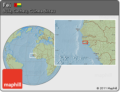 Savanna Style Location Map of Fei, hill shading