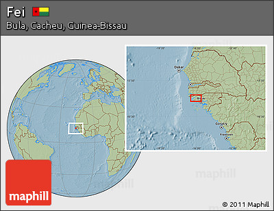 Savanna Style Location Map of Fei, hill shading